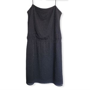 Ann Taylor spaghetti strap beaded black dress